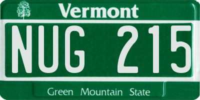VT license plate NUG215