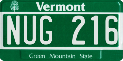 VT license plate NUG216