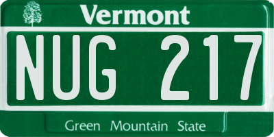 VT license plate NUG217