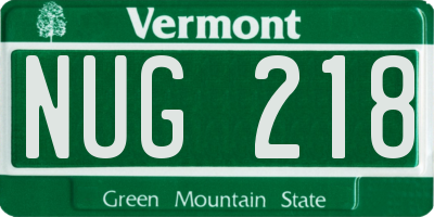 VT license plate NUG218