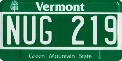 VT license plate NUG219