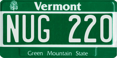 VT license plate NUG220