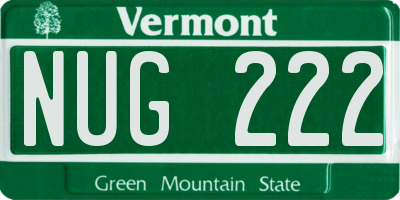 VT license plate NUG222