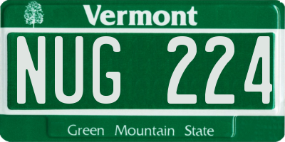 VT license plate NUG224