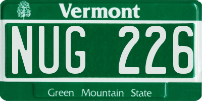 VT license plate NUG226