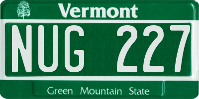 VT license plate NUG227