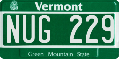 VT license plate NUG229