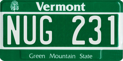VT license plate NUG231