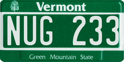 VT license plate NUG233