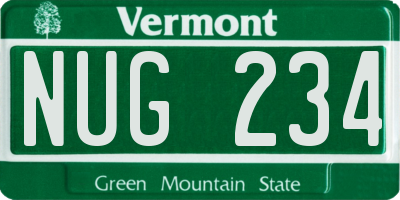 VT license plate NUG234