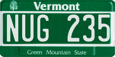 VT license plate NUG235