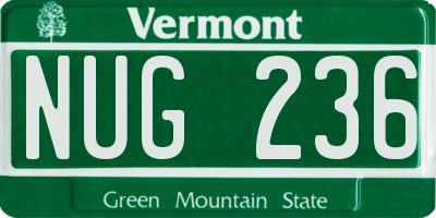 VT license plate NUG236