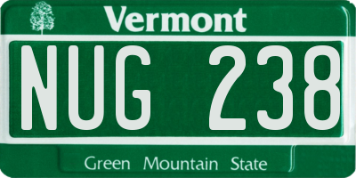 VT license plate NUG238