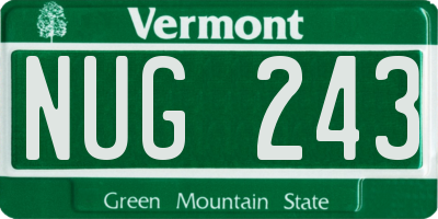 VT license plate NUG243
