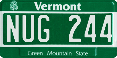 VT license plate NUG244
