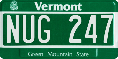 VT license plate NUG247
