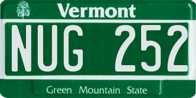 VT license plate NUG252