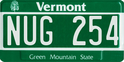 VT license plate NUG254
