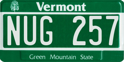VT license plate NUG257