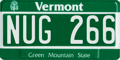 VT license plate NUG266