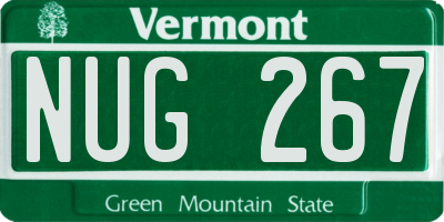 VT license plate NUG267