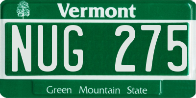 VT license plate NUG275