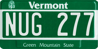 VT license plate NUG277
