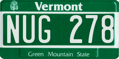 VT license plate NUG278