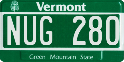 VT license plate NUG280