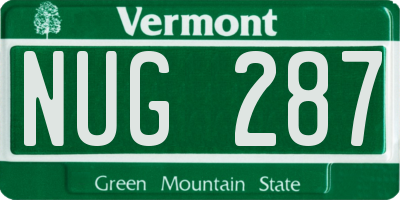 VT license plate NUG287