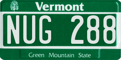 VT license plate NUG288