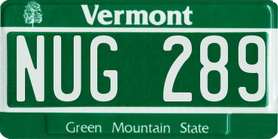VT license plate NUG289