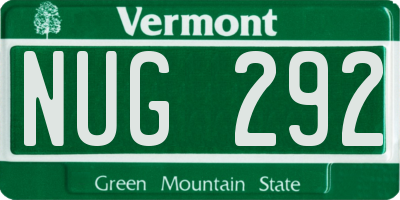 VT license plate NUG292