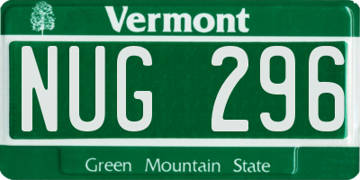 VT license plate NUG296