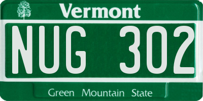 VT license plate NUG302
