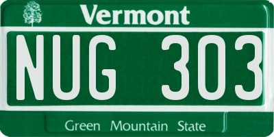 VT license plate NUG303