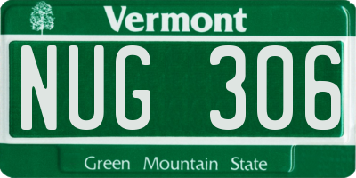 VT license plate NUG306