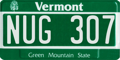 VT license plate NUG307