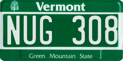 VT license plate NUG308
