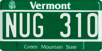 VT license plate NUG310