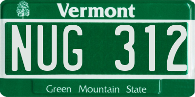 VT license plate NUG312
