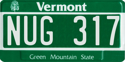 VT license plate NUG317