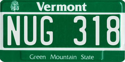 VT license plate NUG318