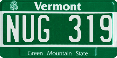 VT license plate NUG319