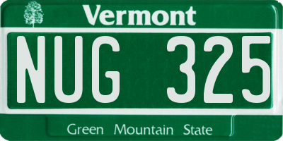 VT license plate NUG325