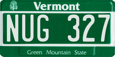 VT license plate NUG327