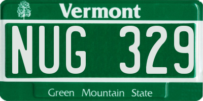VT license plate NUG329