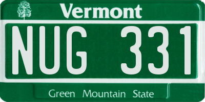 VT license plate NUG331