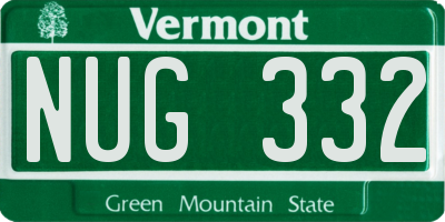 VT license plate NUG332