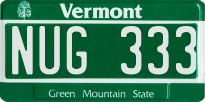 VT license plate NUG333